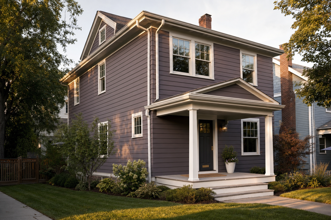Expressive Plum by Sherwin-Williams on exterior