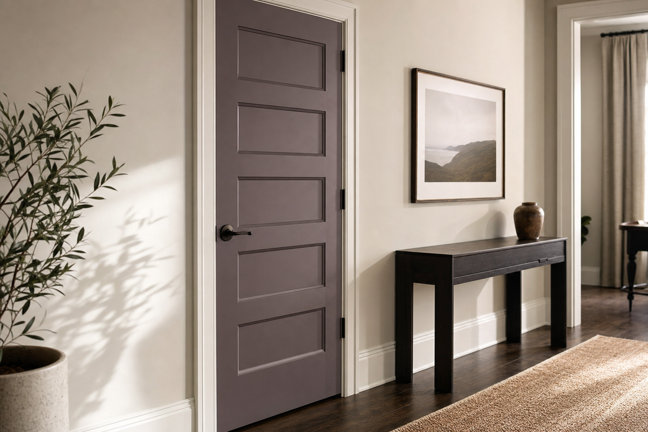 Expressive Plum by Sherwin-Williams on interior-doors