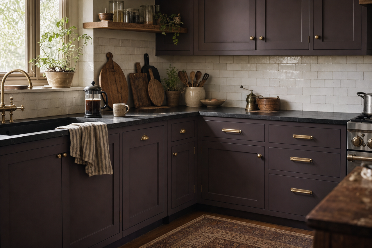 Plum Brown by Sherwin-Williams on cabinets