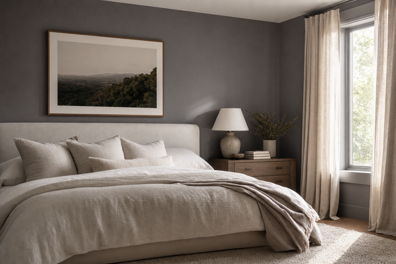 Cloak Gray by Sherwin-Williams on interiors
