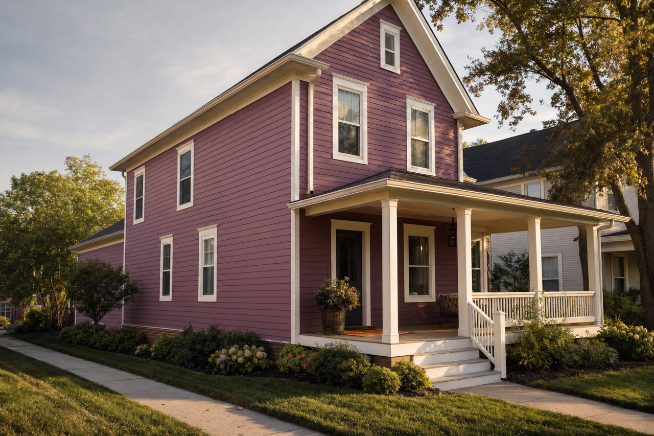 Plum Dandy by Sherwin-Williams on exterior