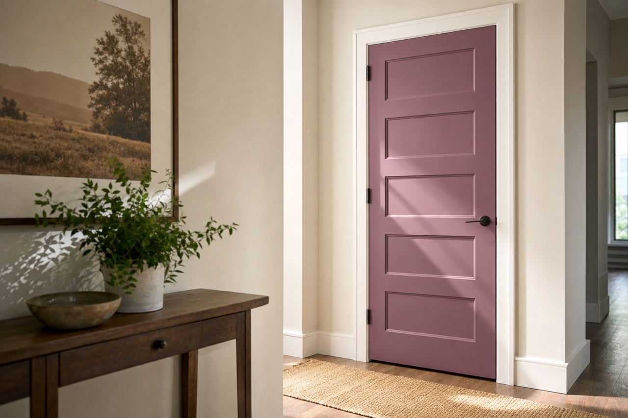 Plum Dandy by Sherwin-Williams on interior-doors