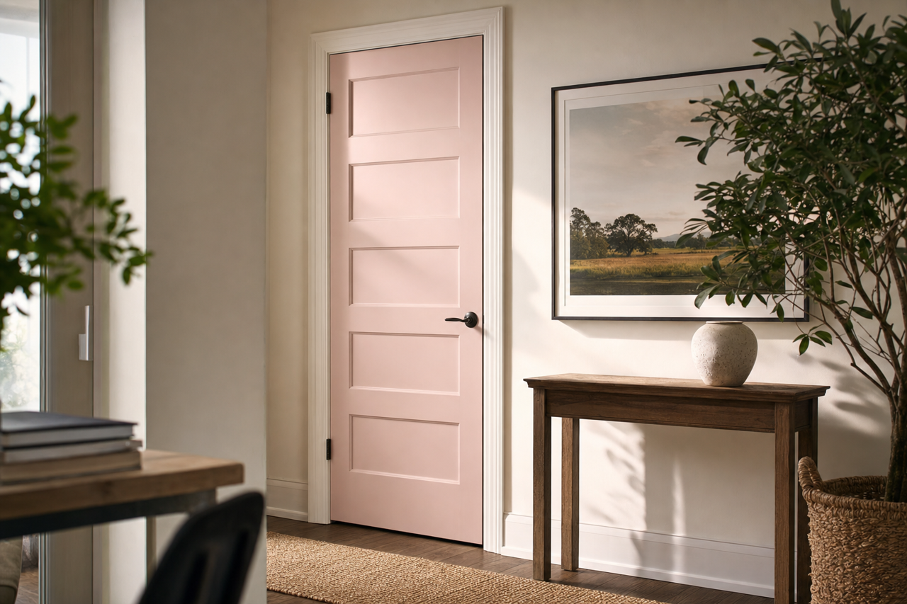 Rosebud by Sherwin-Williams on interior-doors