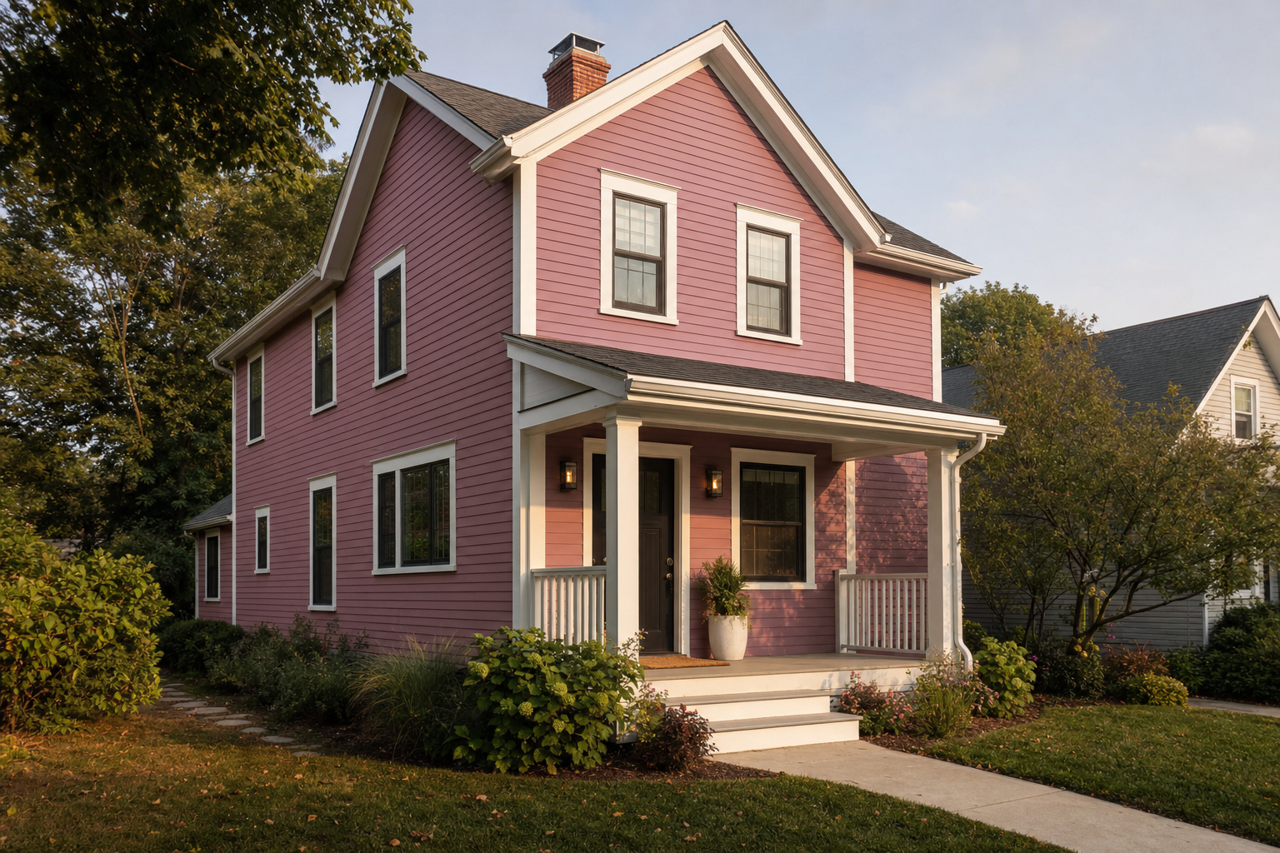 Moss Rose by Sherwin-Williams on exterior