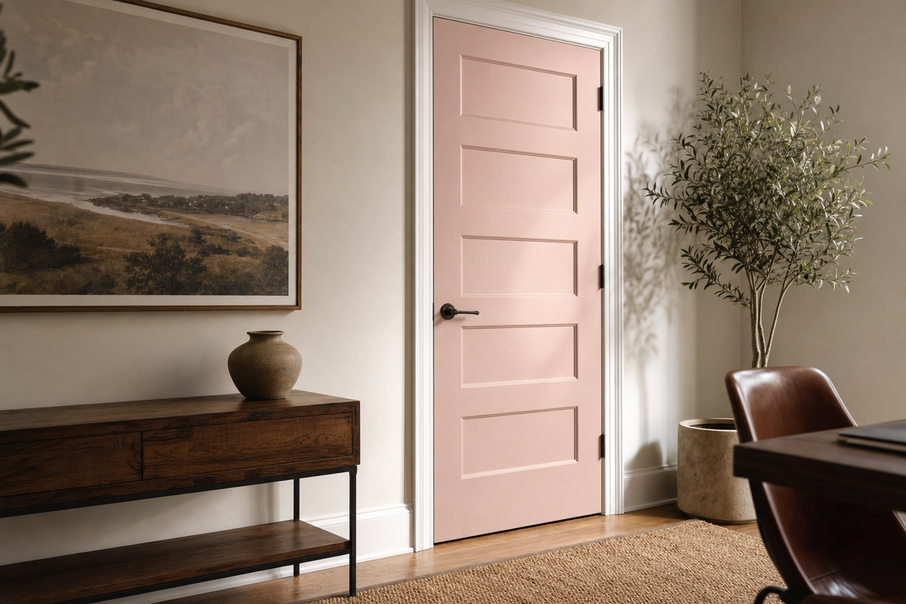 Demure by Sherwin-Williams on interior-doors