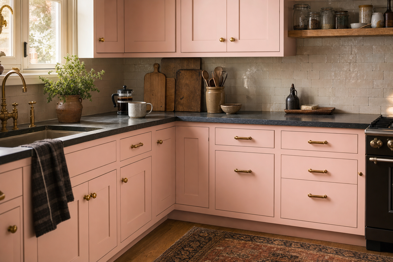 Innocence by Sherwin-Williams on cabinets