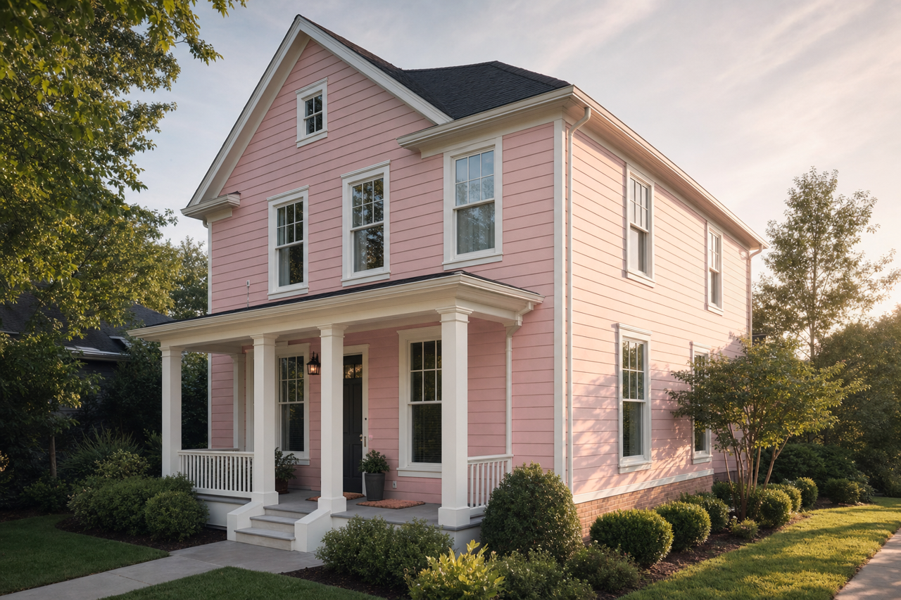 Rose Colored by Sherwin-Williams on exterior