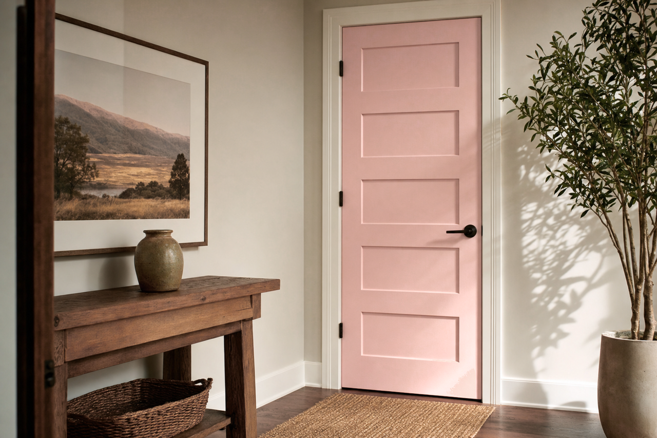 Rose Colored by Sherwin-Williams on interior-doors