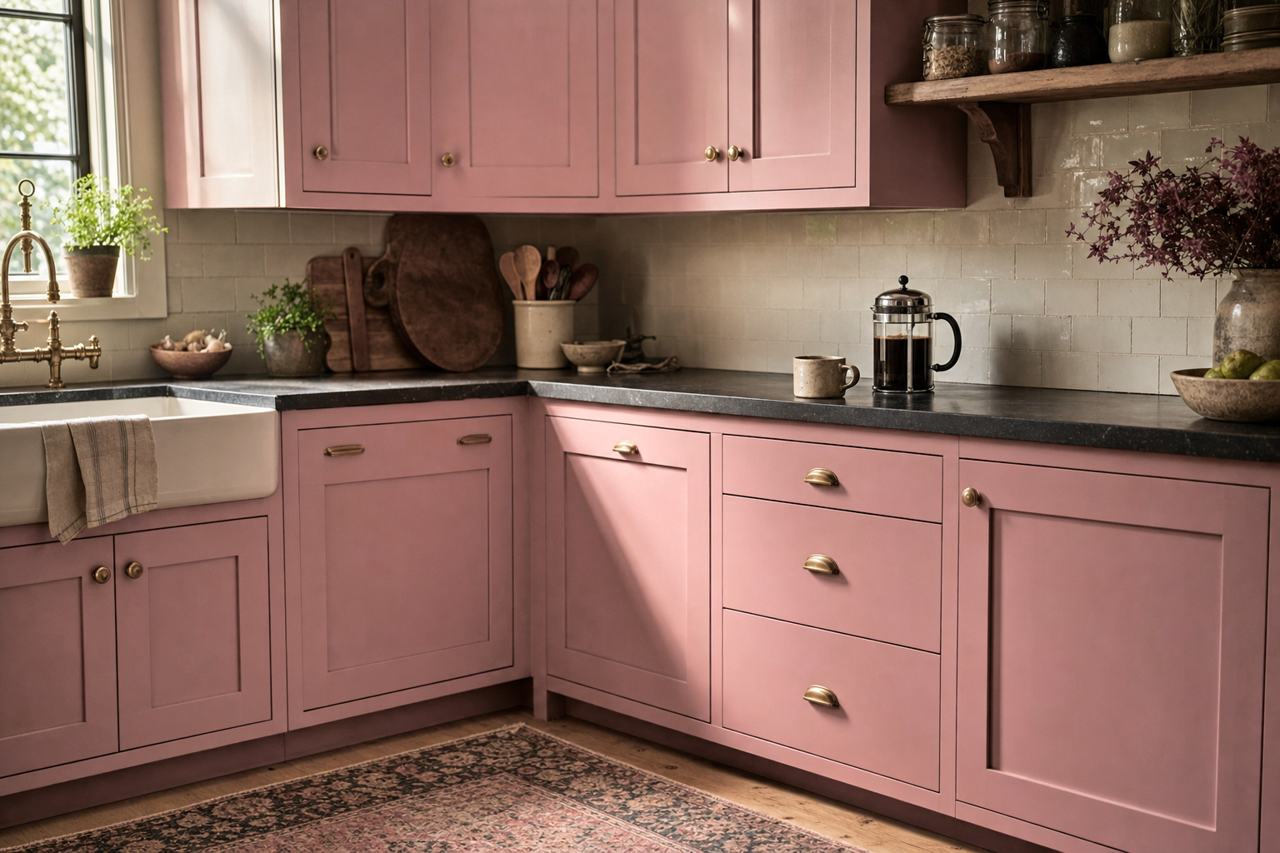Pressed Flower by Sherwin-Williams on cabinets