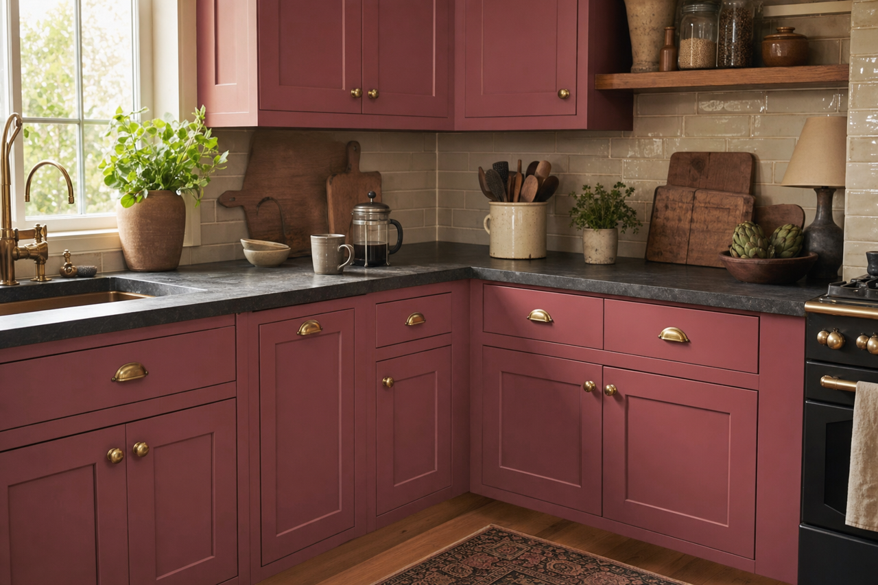 Cordial by Sherwin-Williams on cabinets