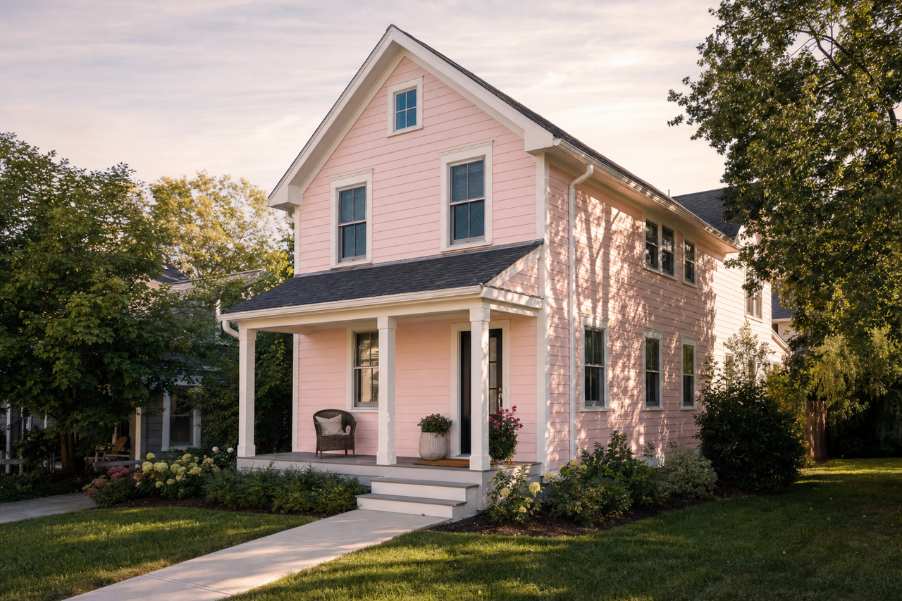 Charming Pink by Sherwin-Williams on exterior