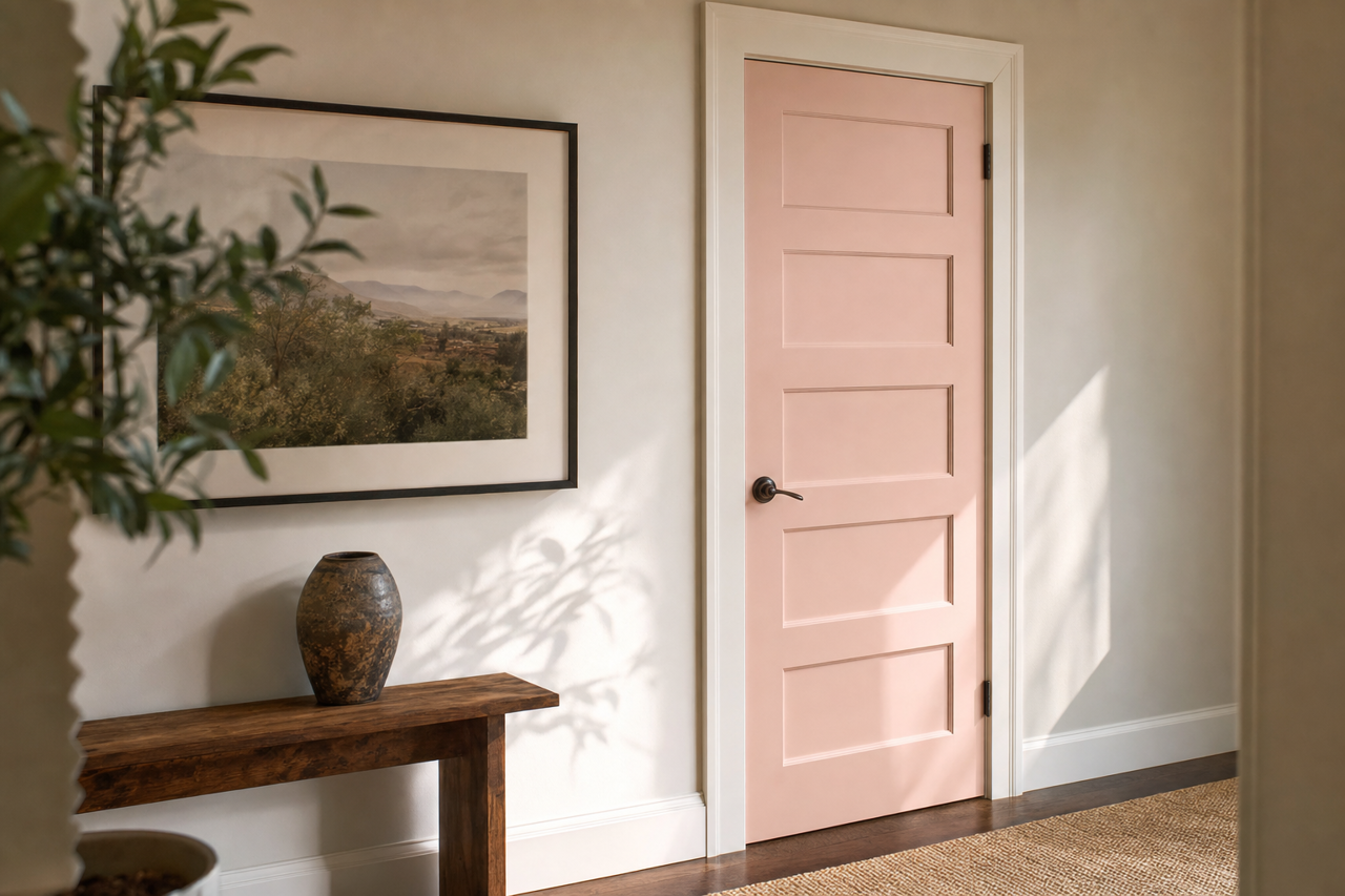 Charming Pink by Sherwin-Williams on interior-doors