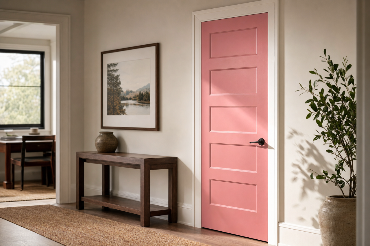 Memorable Rose by Sherwin-Williams on interior-doors