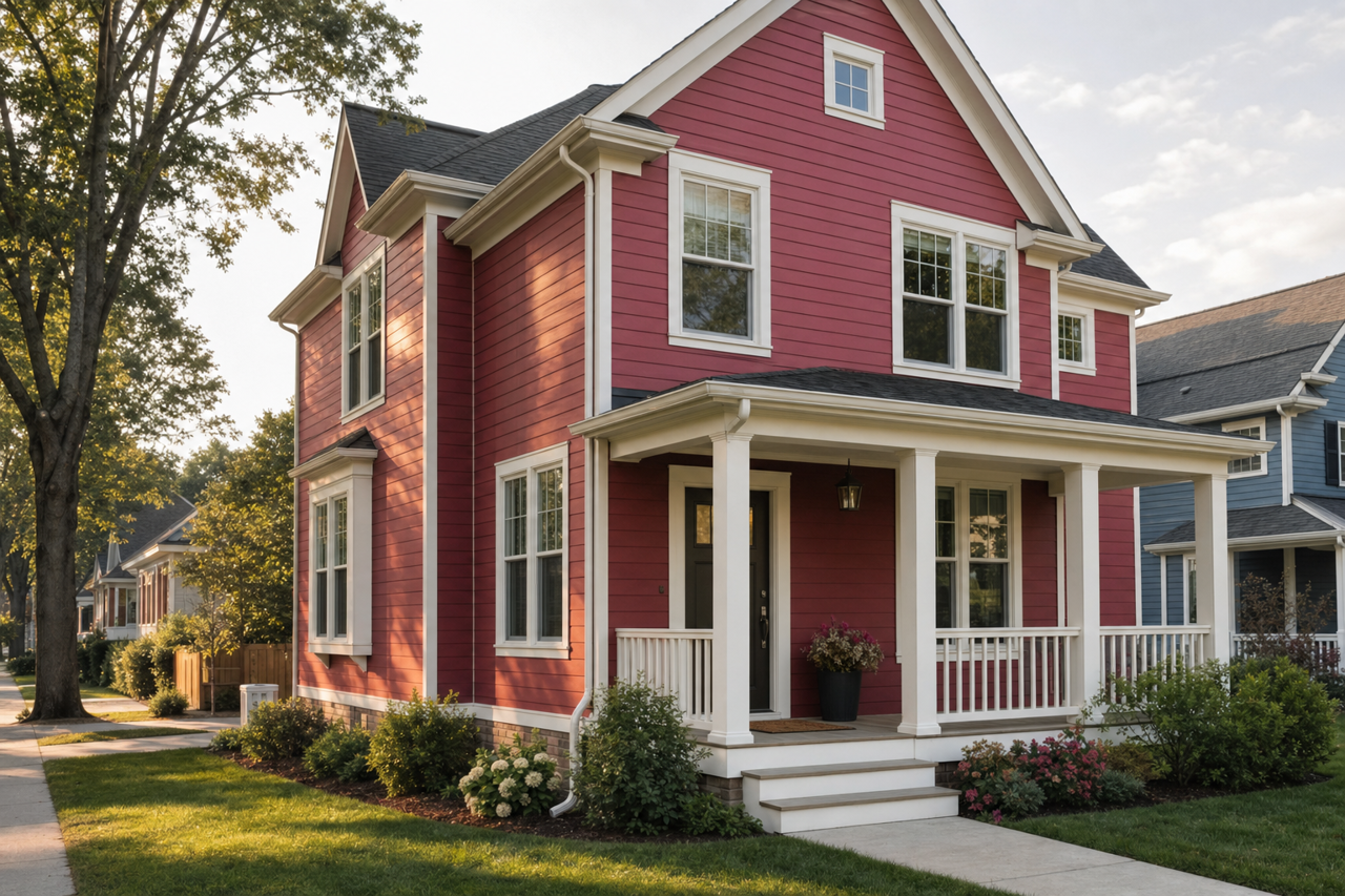 Kirsch Red by Sherwin-Williams on exterior