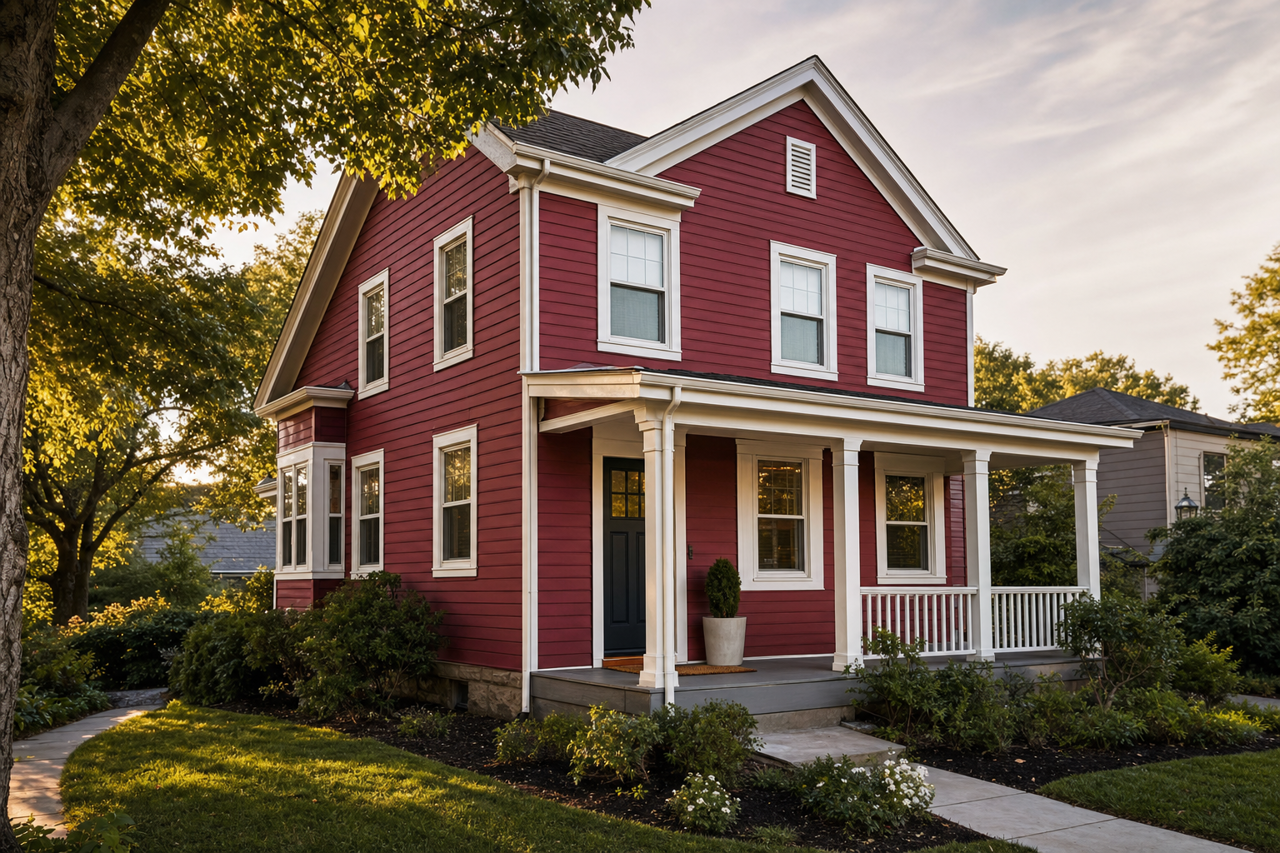 Luxurious Red by Sherwin-Williams on exterior
