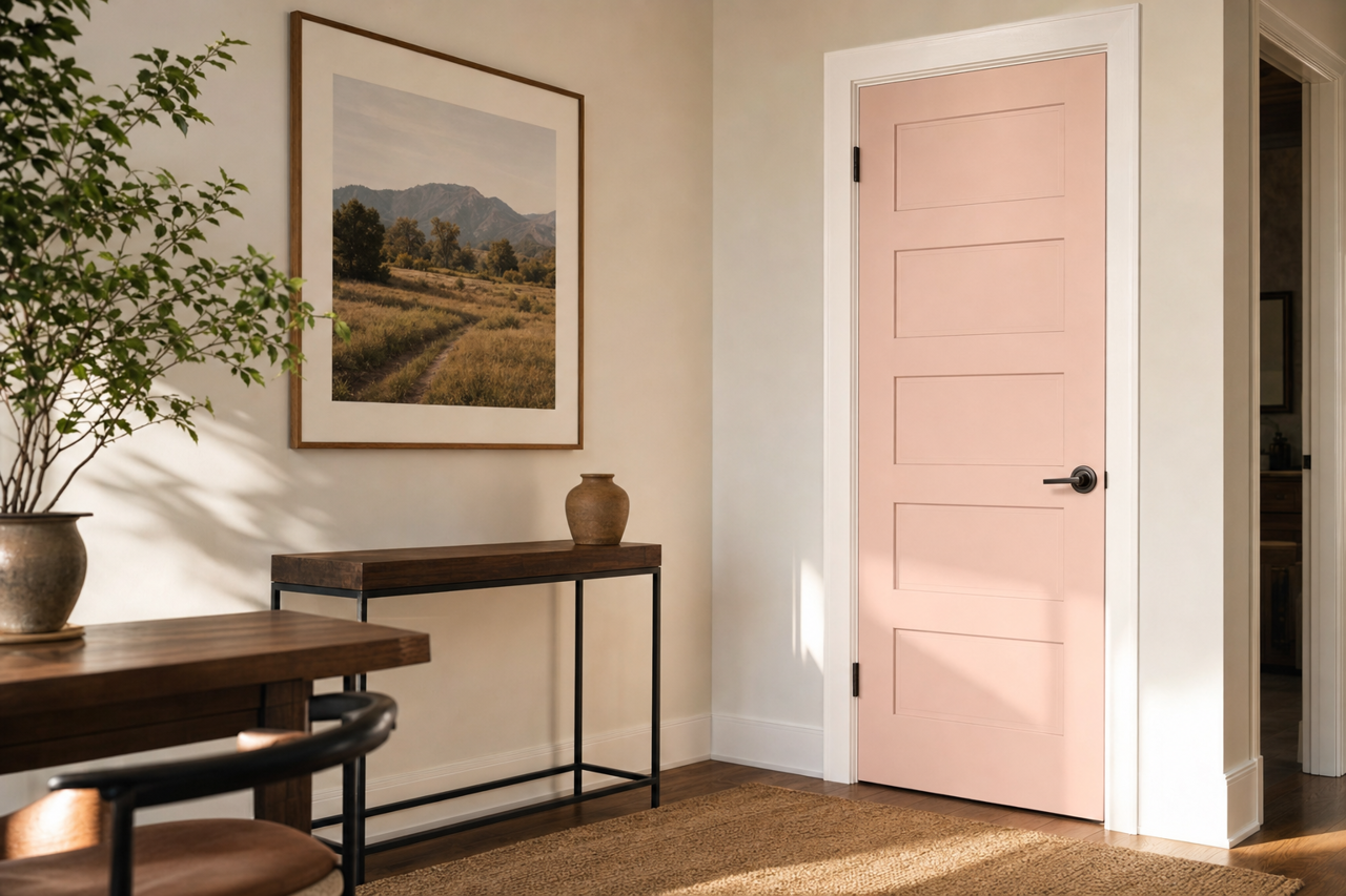 Rosy Outlook by Sherwin-Williams on interior-doors