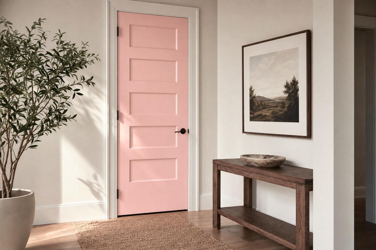 Gracious Rose by Sherwin-Williams on interior-doors