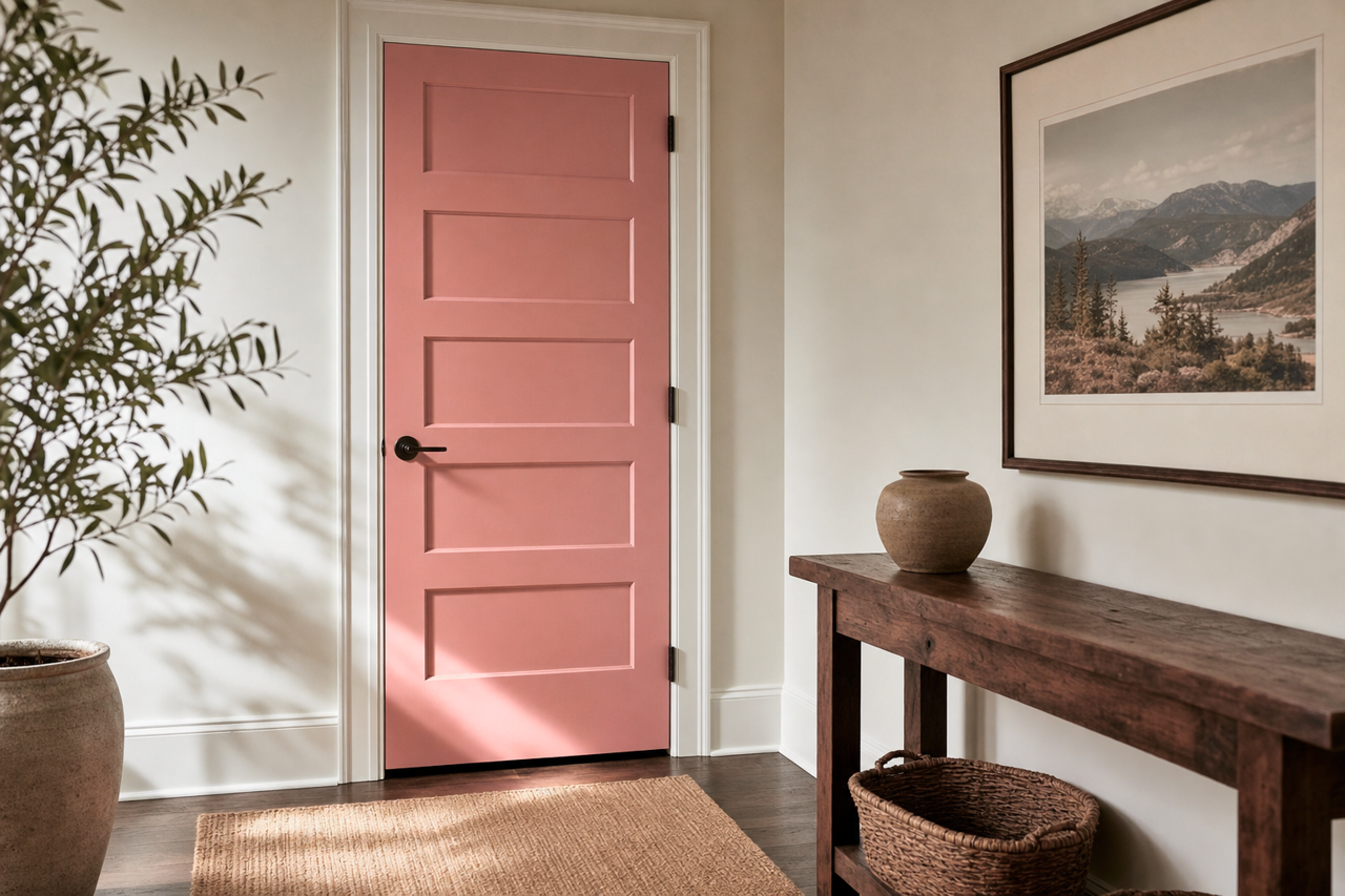 Resounding Rose by Sherwin-Williams on interior-doors