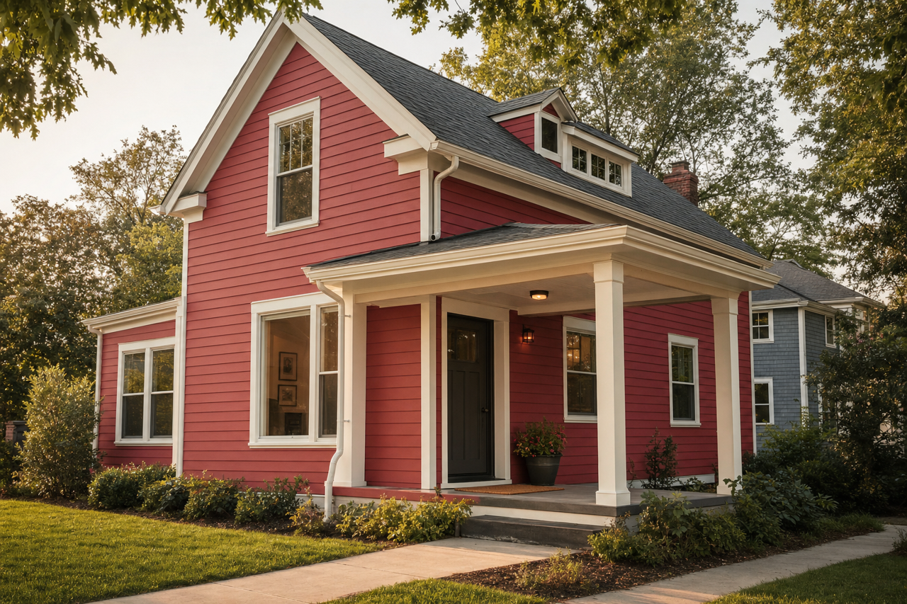 Bravado Red by Sherwin-Williams on exterior