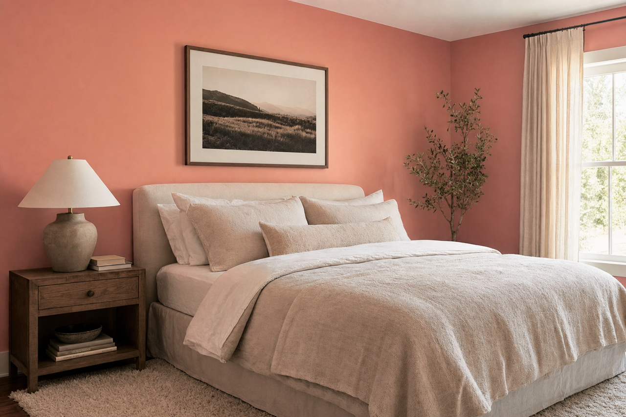Constant Coral by Sherwin-Williams on interiors