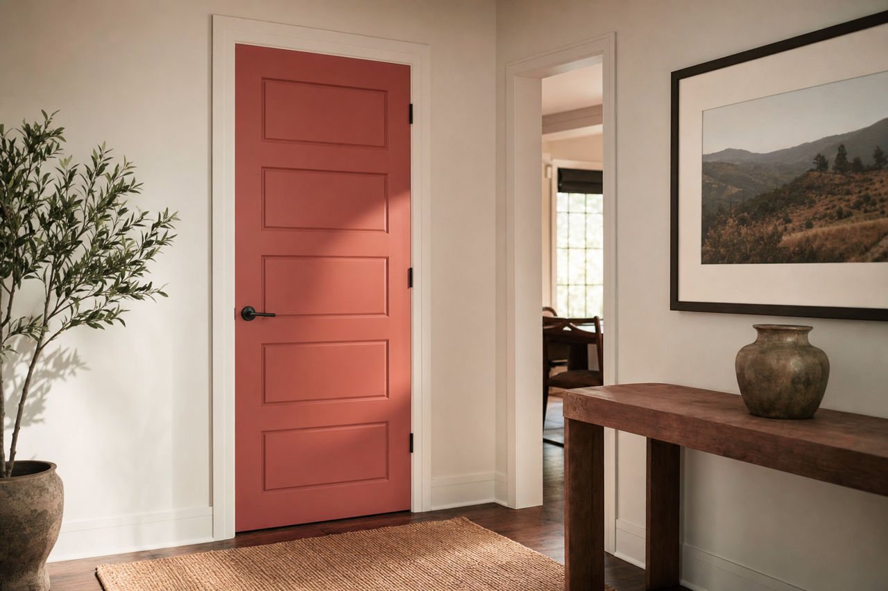 Henna Shade by Sherwin-Williams on interior-doors
