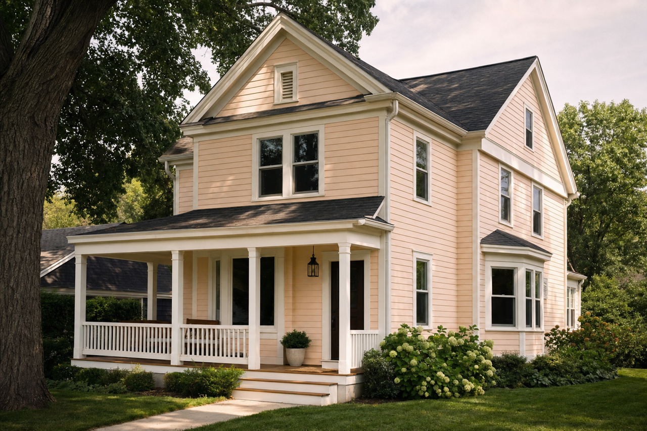Faint Coral by Sherwin-Williams on exterior