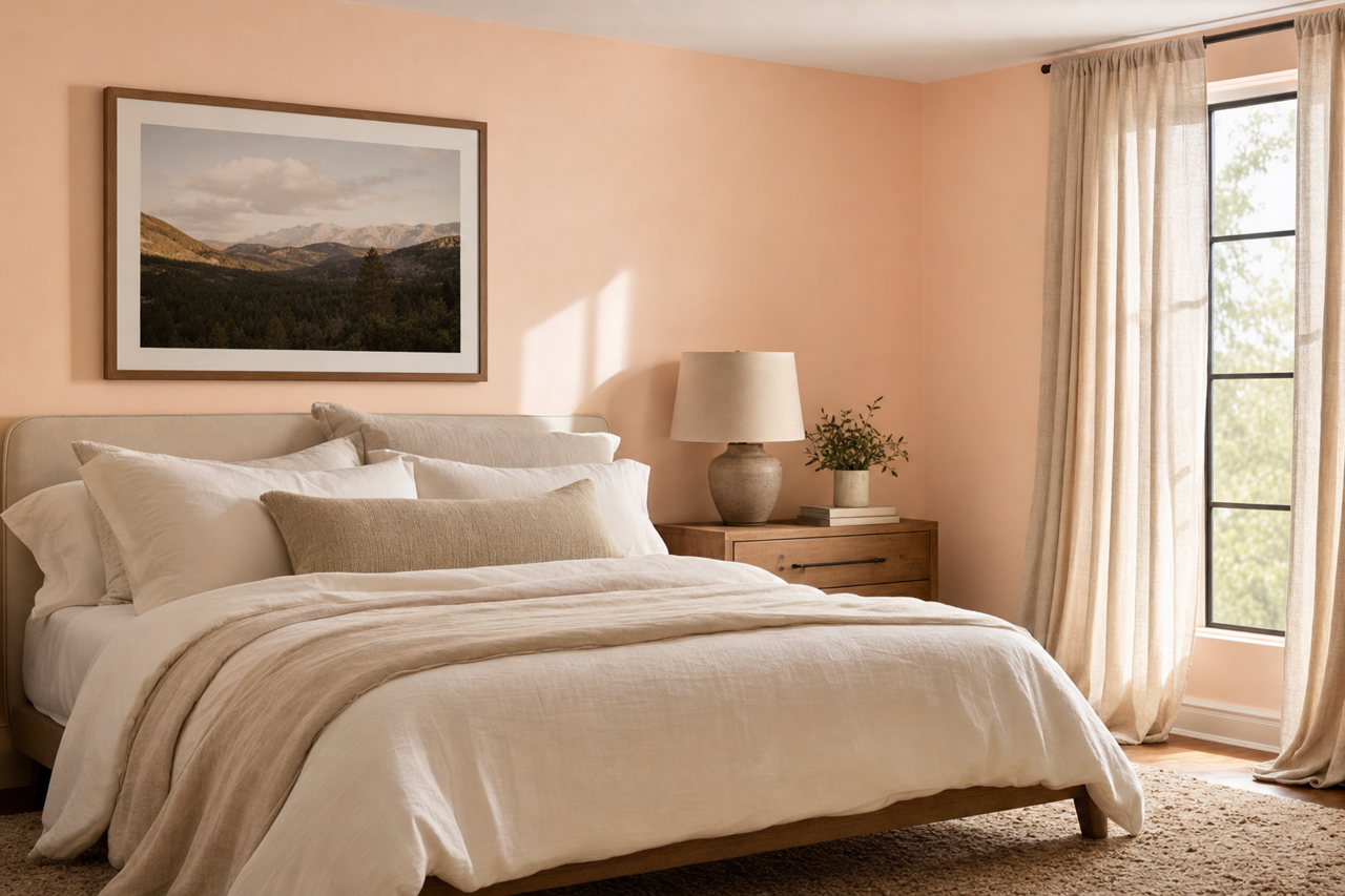 Faint Coral by Sherwin-Williams on interiors