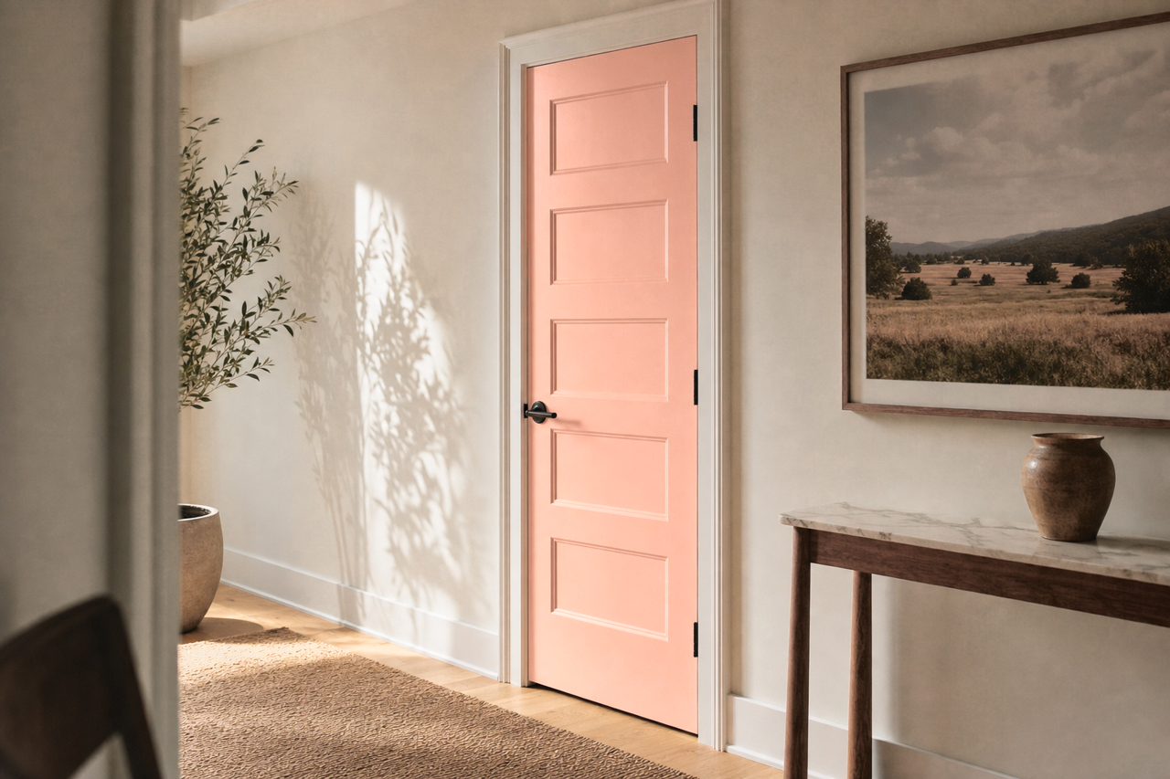 Smoky Salmon by Sherwin-Williams on interior-doors