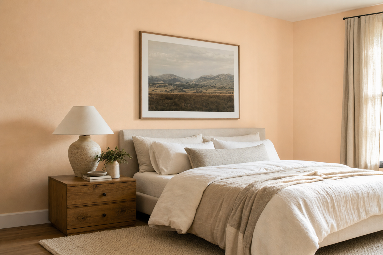Nearly Peach by Sherwin-Williams on interiors