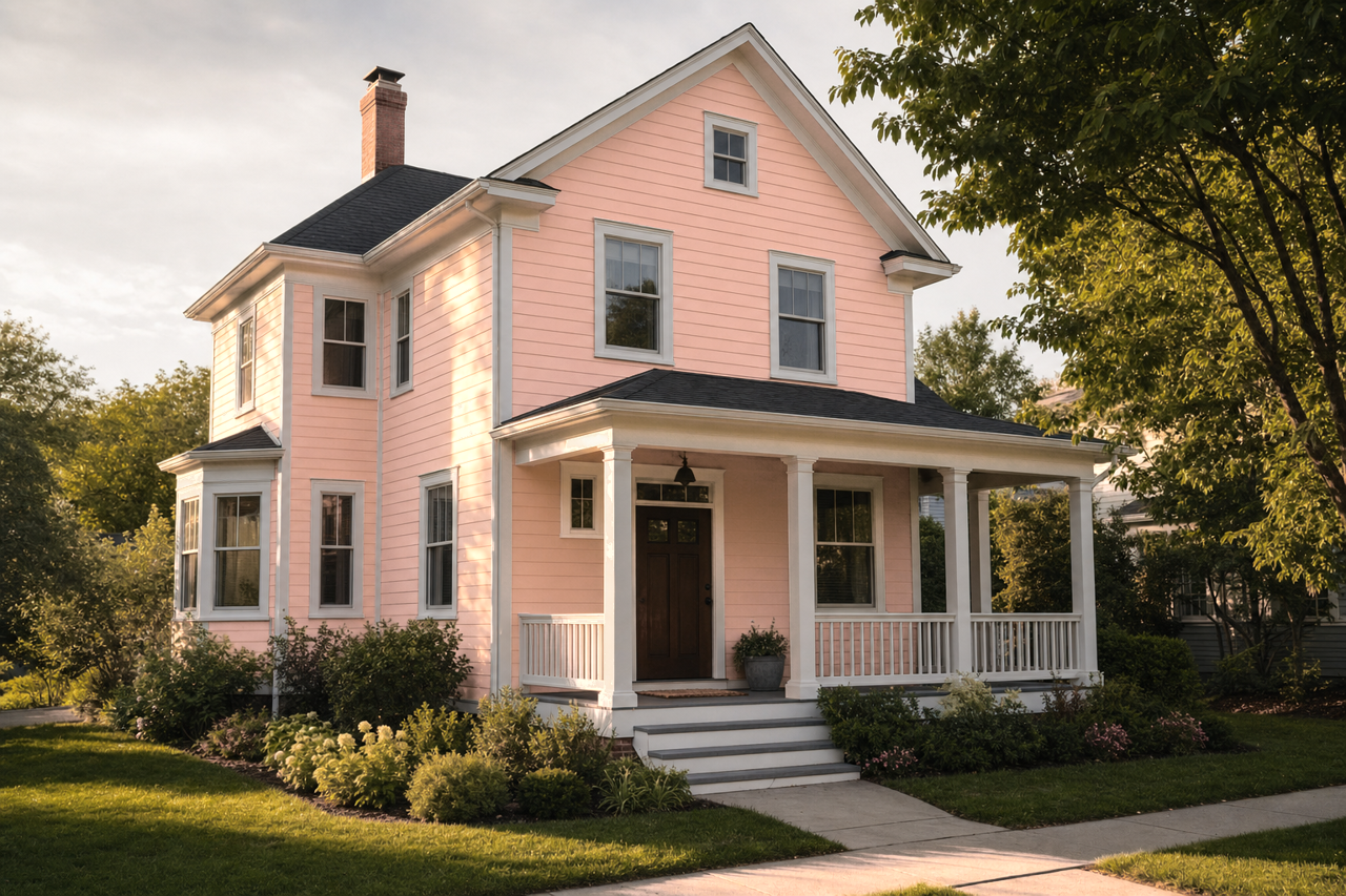 Warming Peach by Sherwin-Williams on exterior