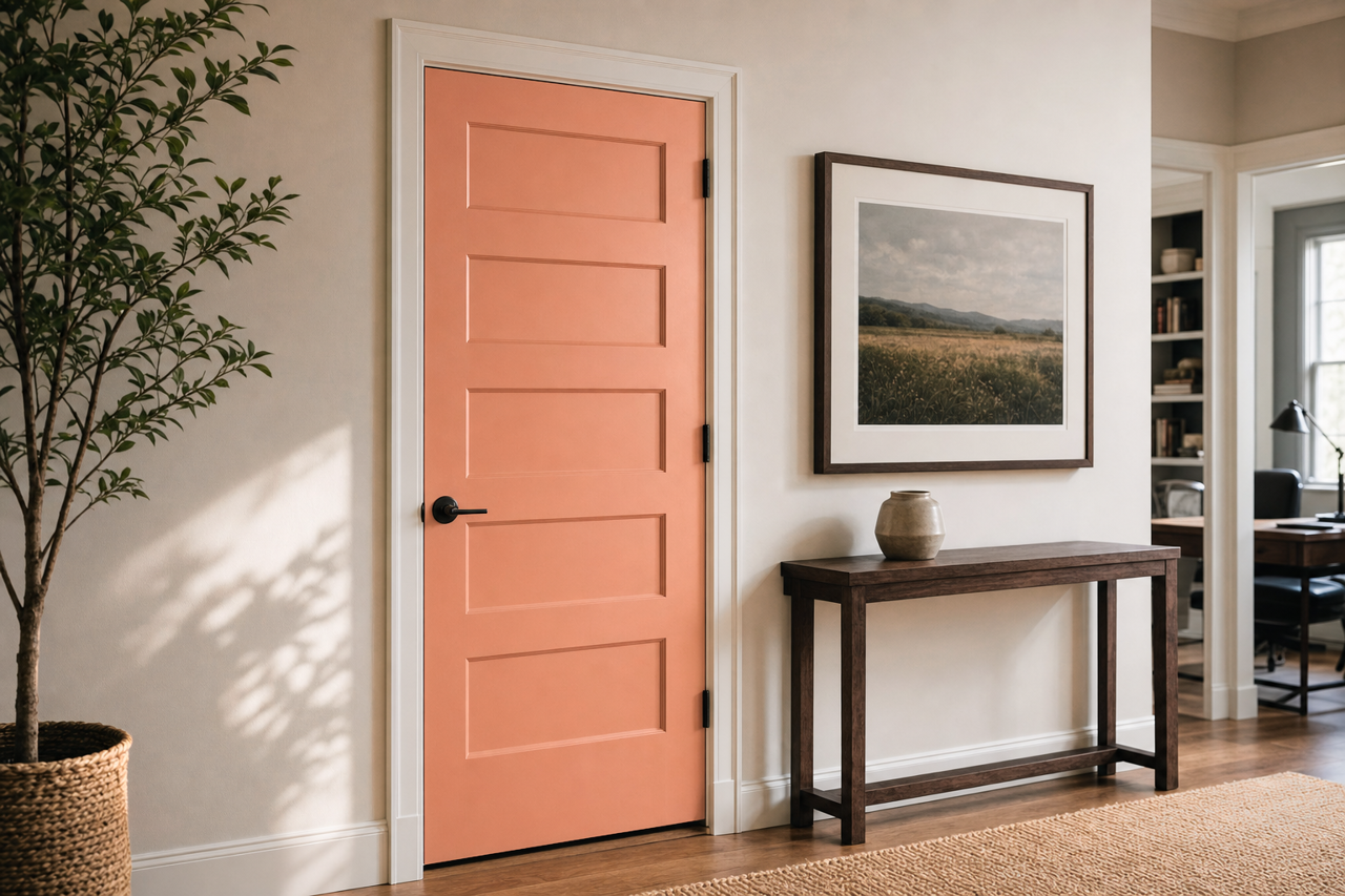 Persimmon by Sherwin-Williams on interior-doors