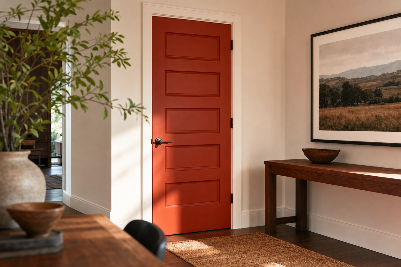 Spicy Hue by Sherwin-Williams on interior-doors
