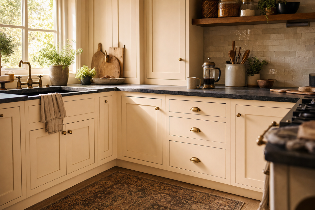 Alluring White by Sherwin-Williams on cabinets