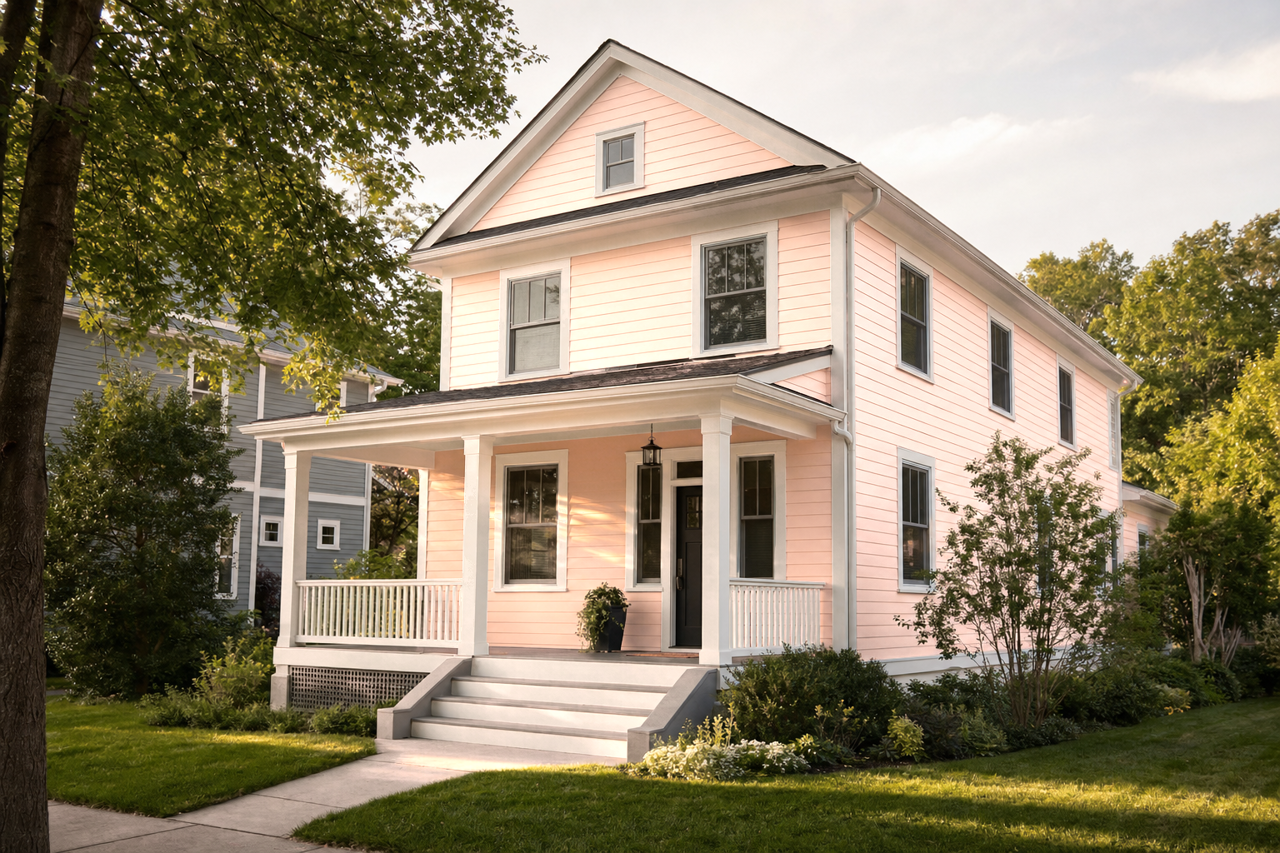 Peach Fuzz by Sherwin-Williams on exterior