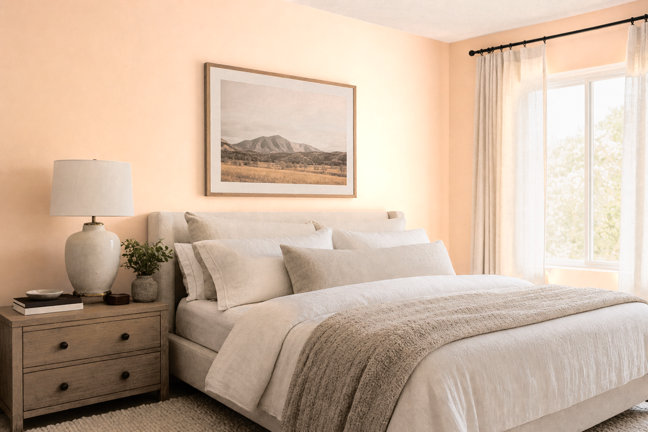 Peach Fuzz by Sherwin-Williams on interiors