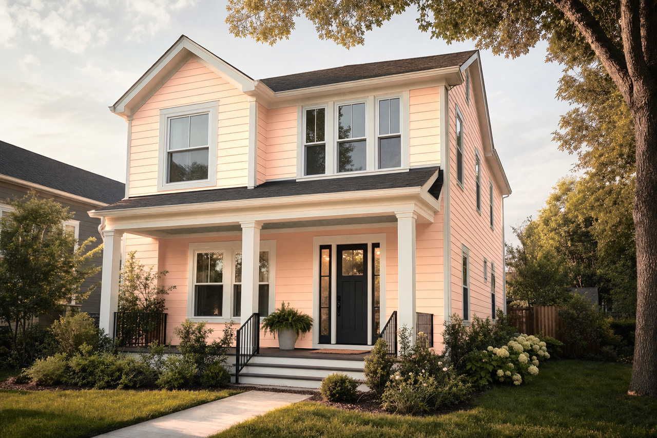 Sumptuous Peach by Sherwin-Williams on exterior