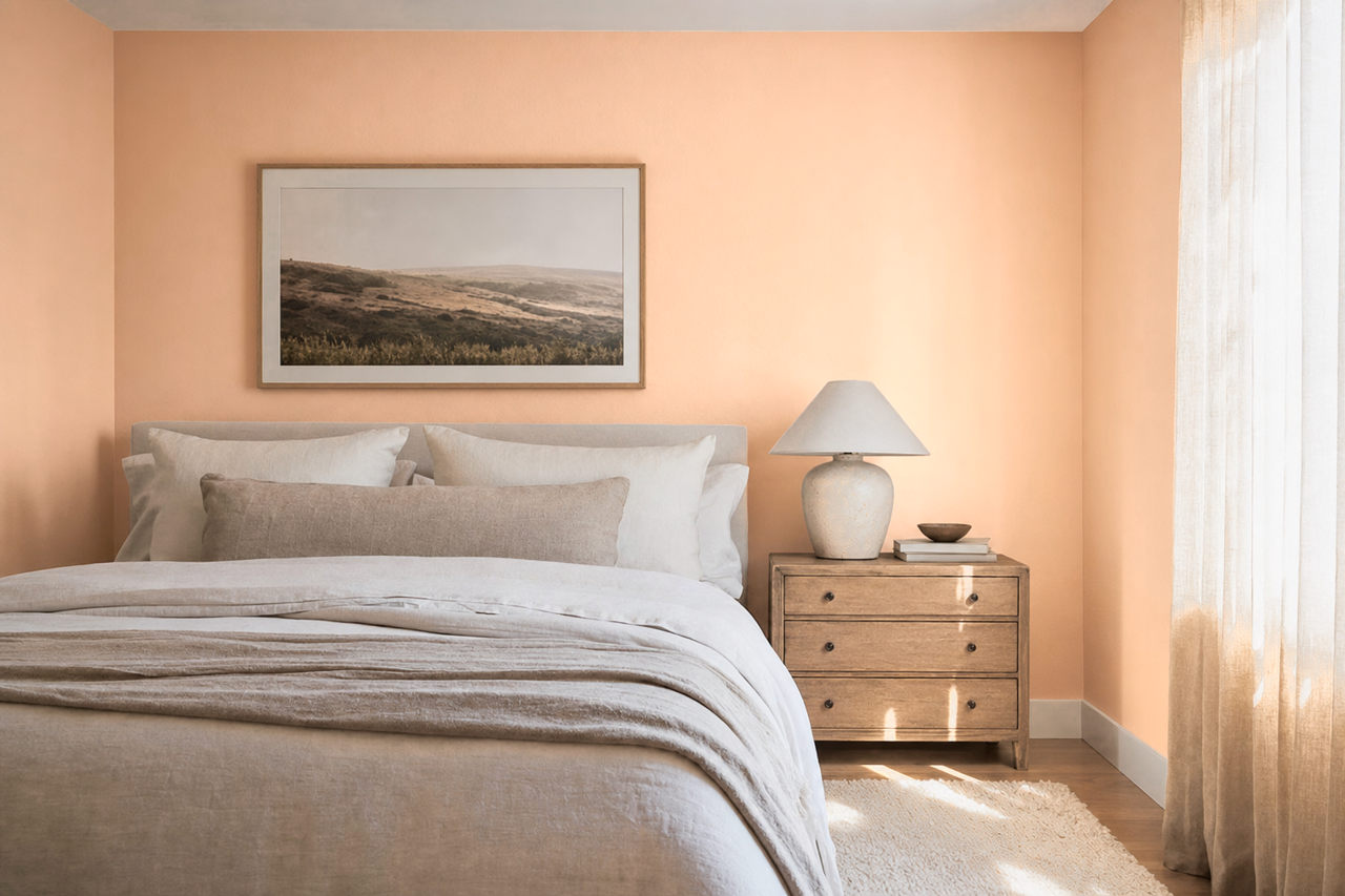 Sumptuous Peach by Sherwin-Williams on interiors