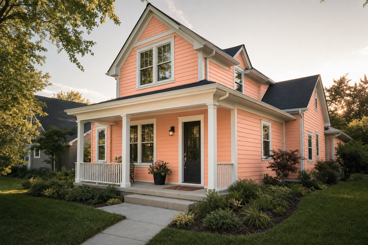 Fame Orange by Sherwin-Williams on exterior