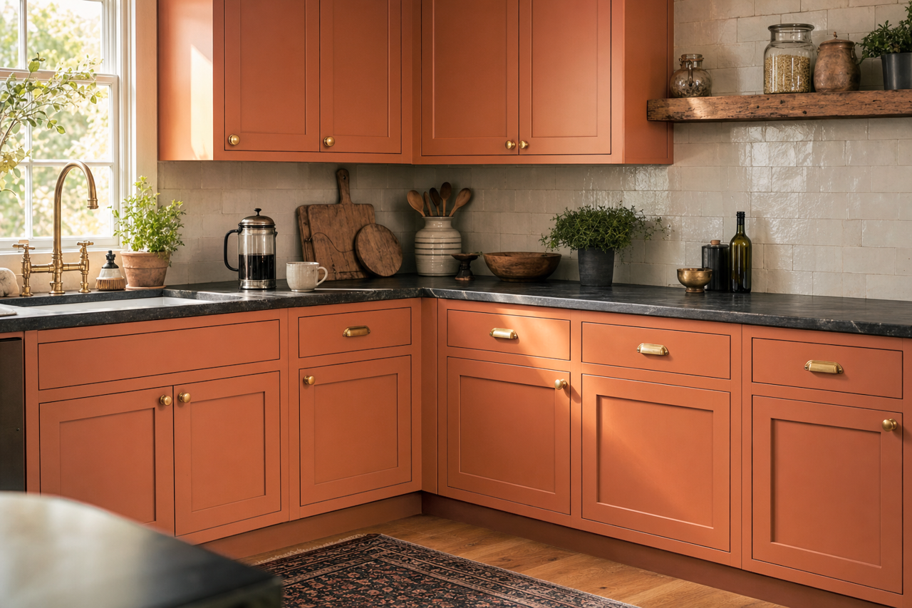 Reynard by Sherwin-Williams on cabinets
