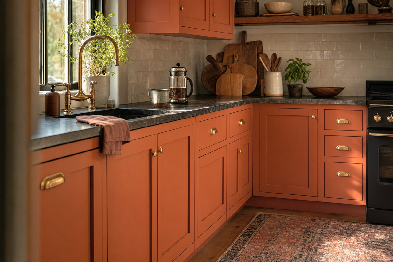 Pennywise by Sherwin-Williams on cabinets
