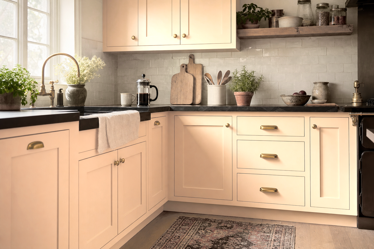 Sweet Orange by Sherwin-Williams on cabinets