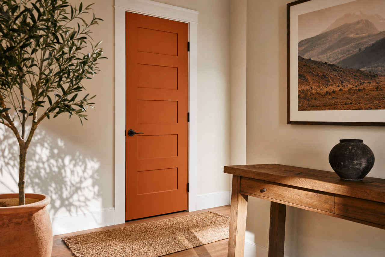 Copper Mountain by Sherwin-Williams on interior-doors