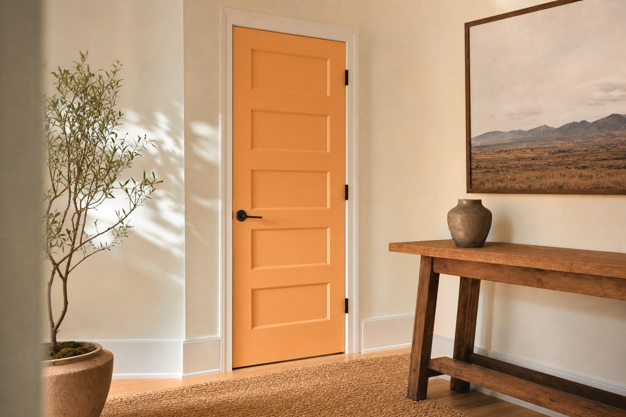 Folksy Gold by Sherwin-Williams on interior-doors