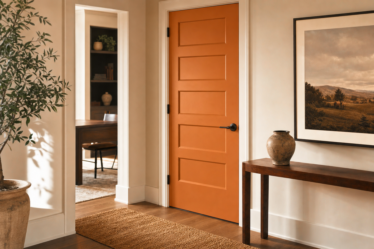 Tigereye by Sherwin-Williams on interior-doors