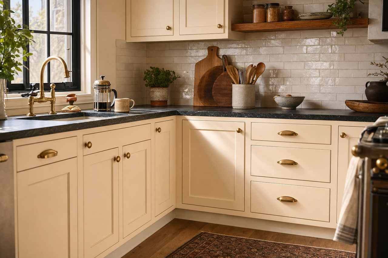 Eggwhite by Sherwin-Williams on cabinets