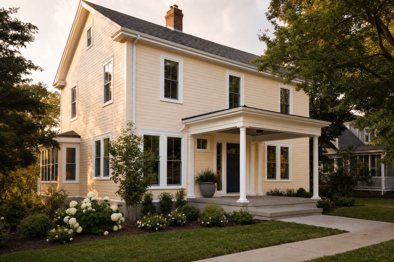 Eggwhite by Sherwin-Williams on exterior