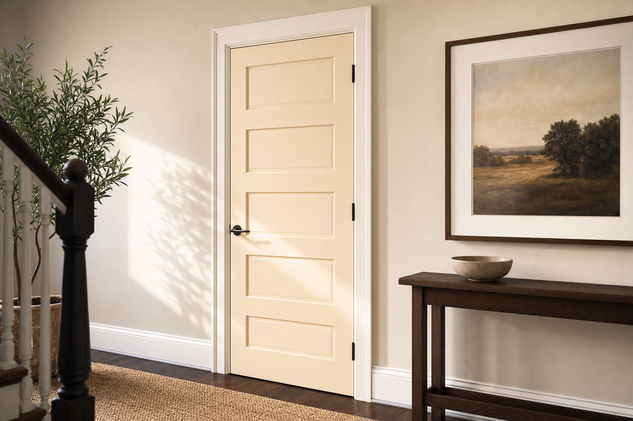 Eggwhite by Sherwin-Williams on interior-doors
