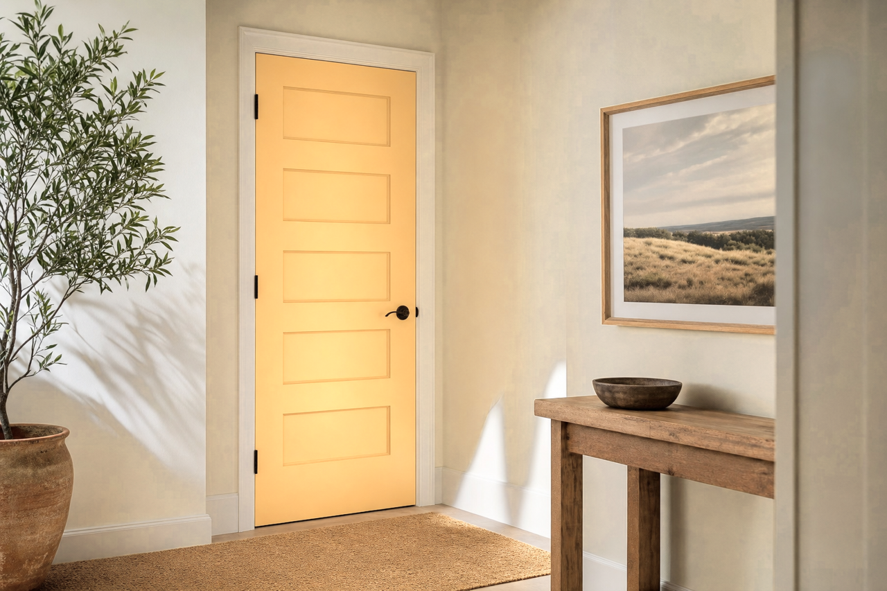 Ambitious Amber by Sherwin-Williams on interior-doors