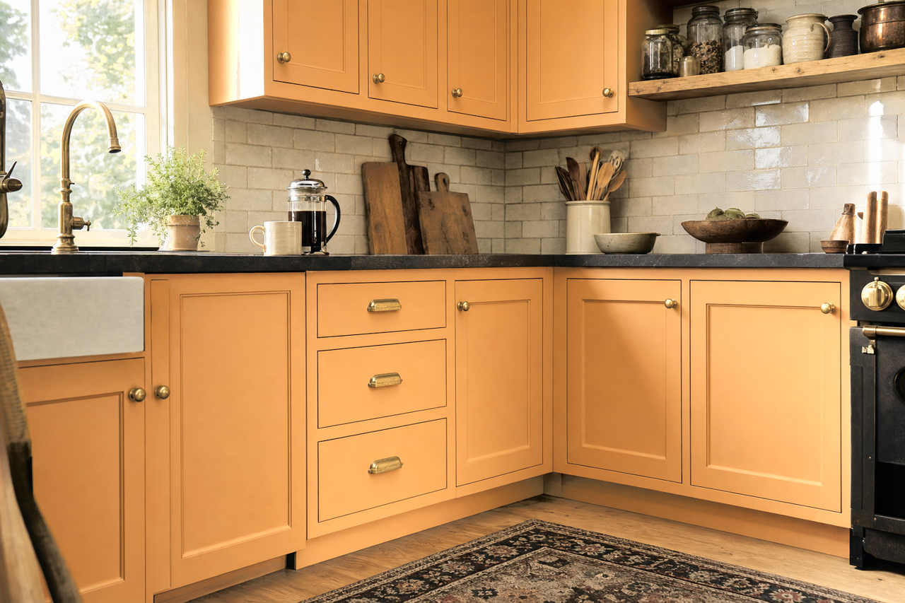 Viva Gold by Sherwin-Williams on cabinets