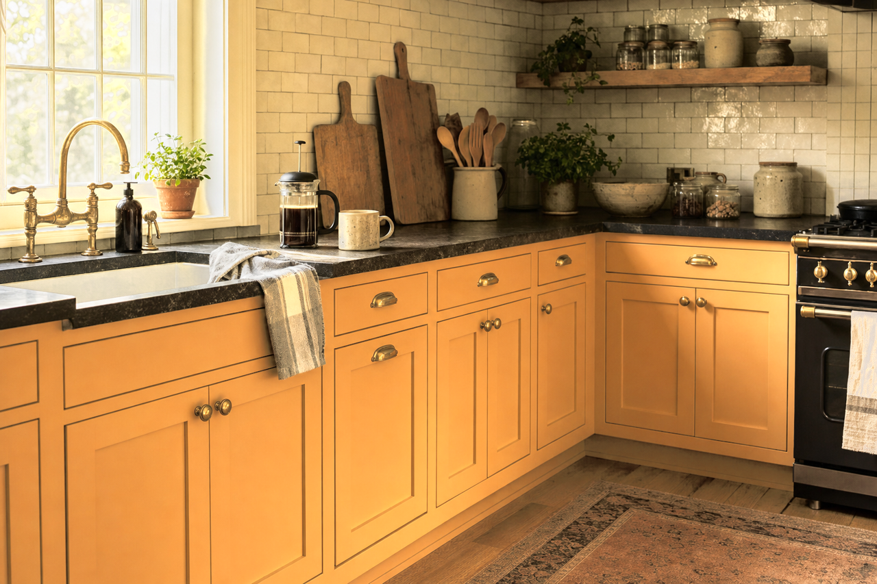 Torchlight by Sherwin-Williams on cabinets